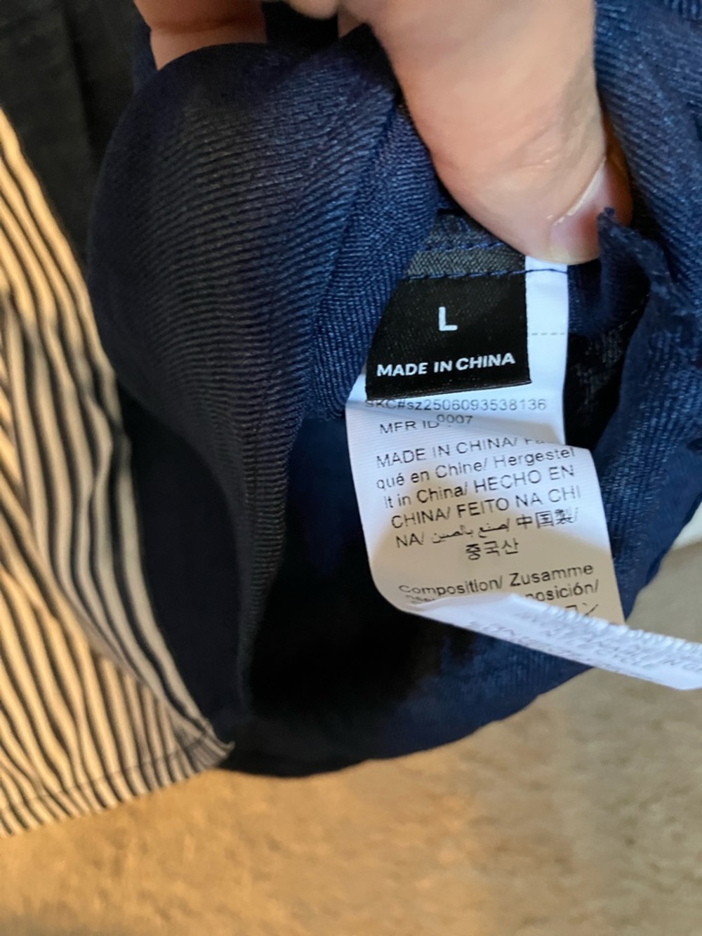 Shein Nautical Navy Half Zipper Blouse L - Picture 3 of 4